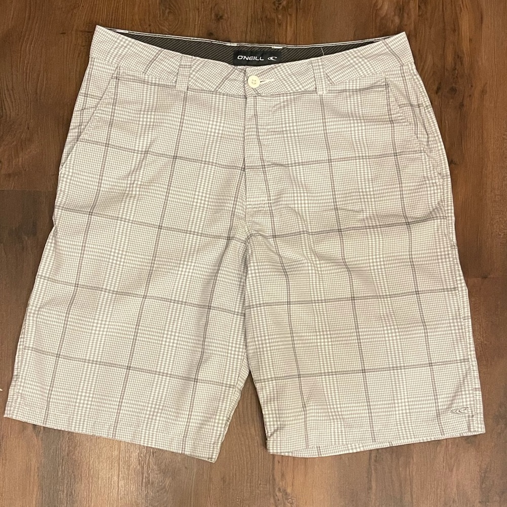Men’s plaid board shorts